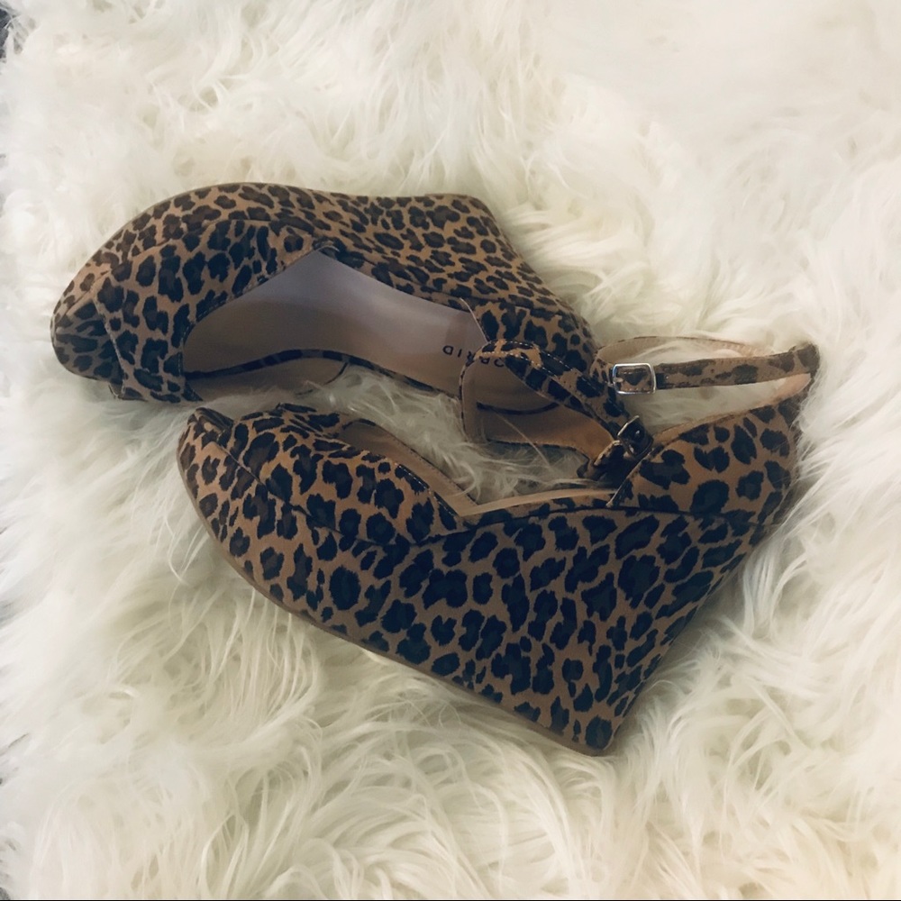 Torrid Open Toe Leopard Print Wedges